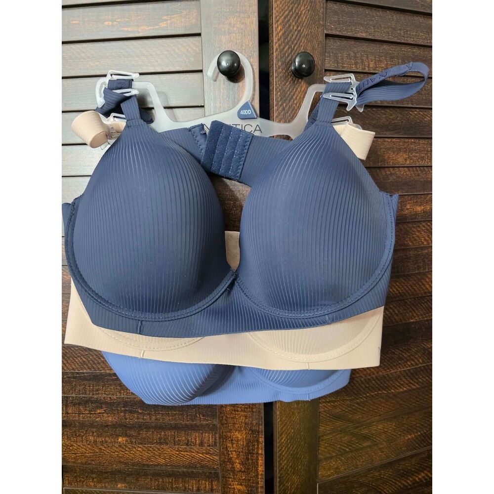 Plus Size Nautica 3pk Rib Scuba Molded Bra